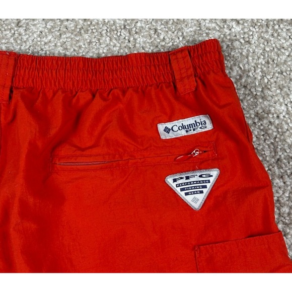 Columbia PFG Shorts Mens Large Red Swim Trunks Fishing Omni Shade Linerless - Picture 10 of 10